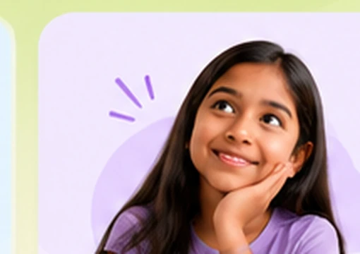 Thoughtful smiling preteen girl