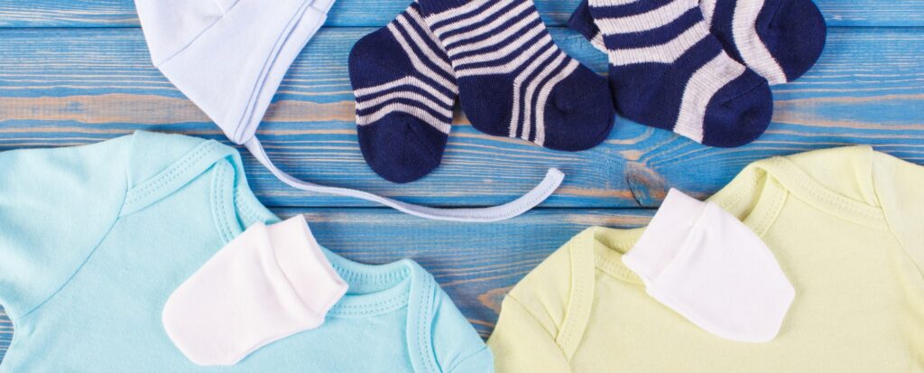 Clothing for newborn, concept of expecting for baby